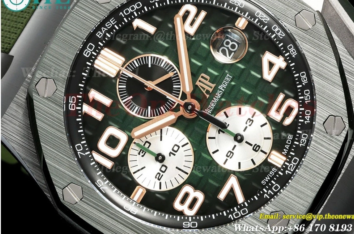 Oak 44mm Green 26405CE SS A7750 RU Royal Dial Offshore TKF 0427